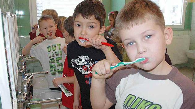 FOTOGALERIE: Děti se učily čistit zuby na pejskovi Puntíkovi - Teplický  deník