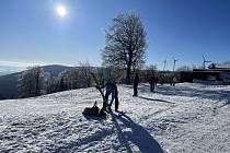 Bouřňák na Teplicku, sobota 20. ledna, krátce po poledni.