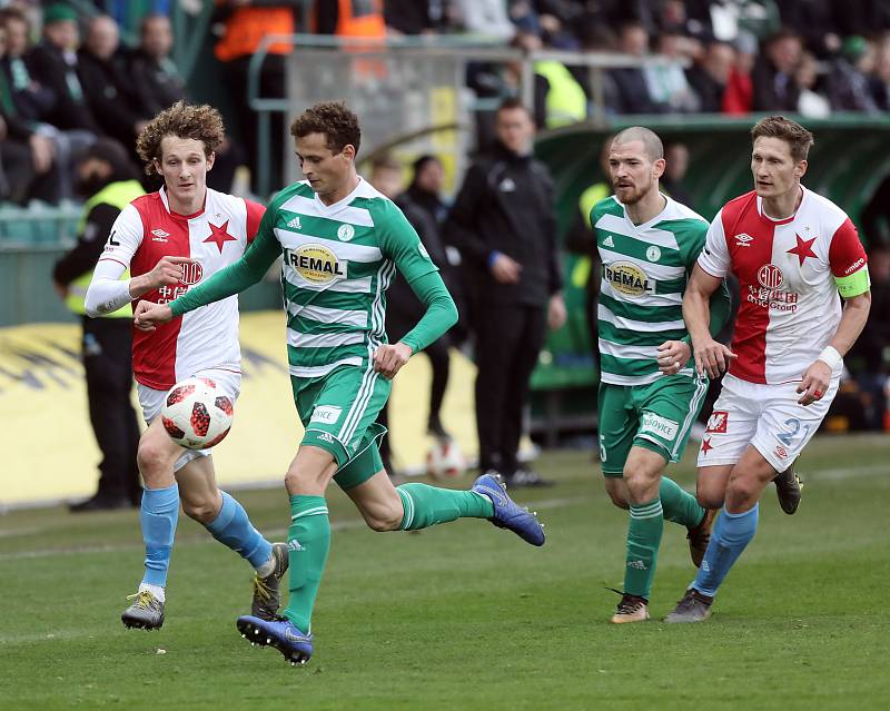 Zápas fotbalové Fortuna ligy mezi Bohemians a Slavii v Ďolíčku.