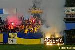 Nejen v Kolovči, ale i v divizním Benešově mají fotbalové fanoušky. Jejich choreo v derby s Vlašimí B byla povedená.