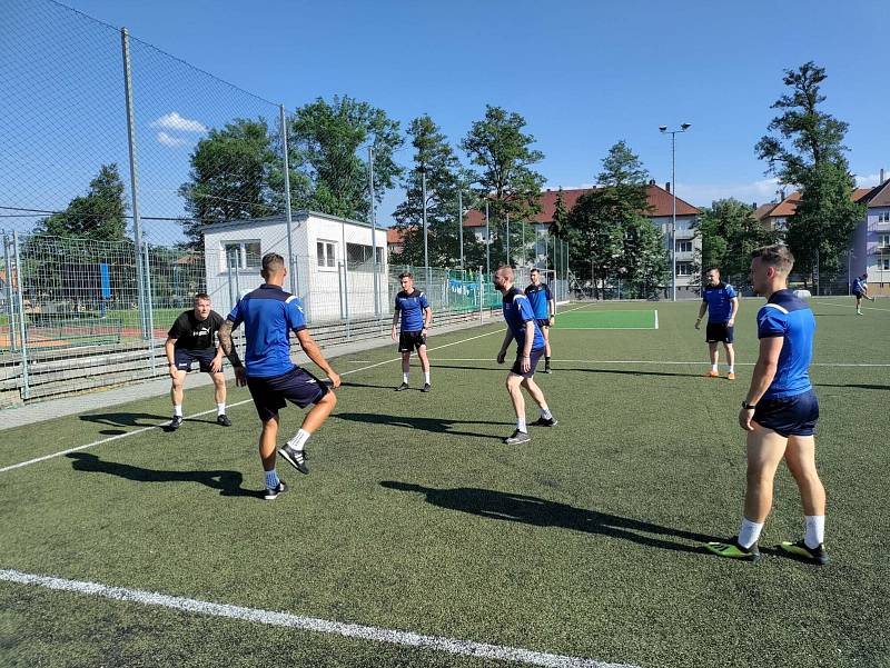 Trénink fotbalistů Jiskry Domažlice.