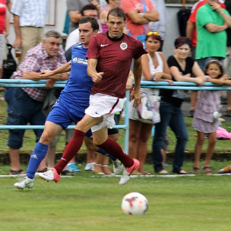 Pouťový zápas fotbalistů Sokola Postřekov a SG Sparta Praha.