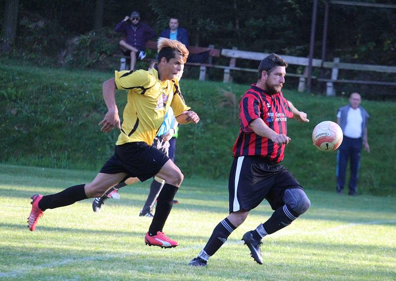 Sokol Hlohová (ve žlutém) - Sokol Všeruby (v červeném) 2:4.