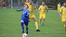 FOTBALOVÁ I.B TŘÍDA: Tatran Chodov (ve žlutém) - TJ Chodský Újezd (v modrém) 2:2 (2:0), na PK 3:4.