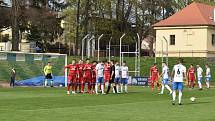 Fotbalisté Jiskry Domažlice nasázeli v domácím zápase Královu Dvoru šest branek.