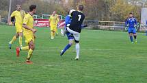 FOTBALOVÁ I.B TŘÍDA: Tatran Chodov (ve žlutém) - TJ Chodský Újezd (v modrém) 2:2 (2:0), na PK 3:4.