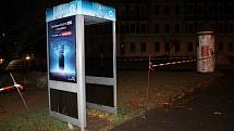 Telefonní automat na autobusovém nádraží v Domažlicích.