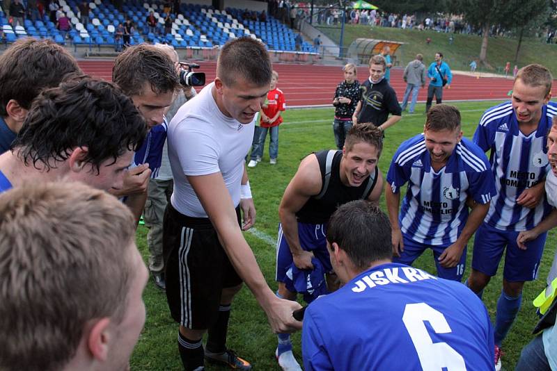 Třetiligová Jiskra Domažlice porazila v penaltovém rozstřelu prvoligové Dynamo České Budějovice a postupuje do 3. kola Poháru České pošty. 