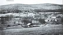 Bystřice, pohled na vesnici ve 20. letech 20. století.