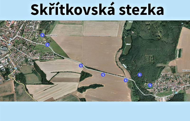 Skřítkovská stezka, mapa.