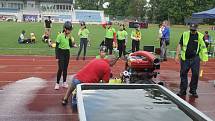 OKRESNÍ KOLO letošního ročníku  hasičské hry Plamen probíhalo celou sobotu v Domažlicích na místním stadionu Jiskry.