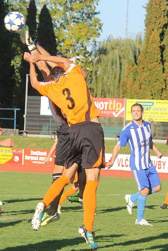 Z utkání fotbalistů Jiskry Domažlice a FK Kolín.