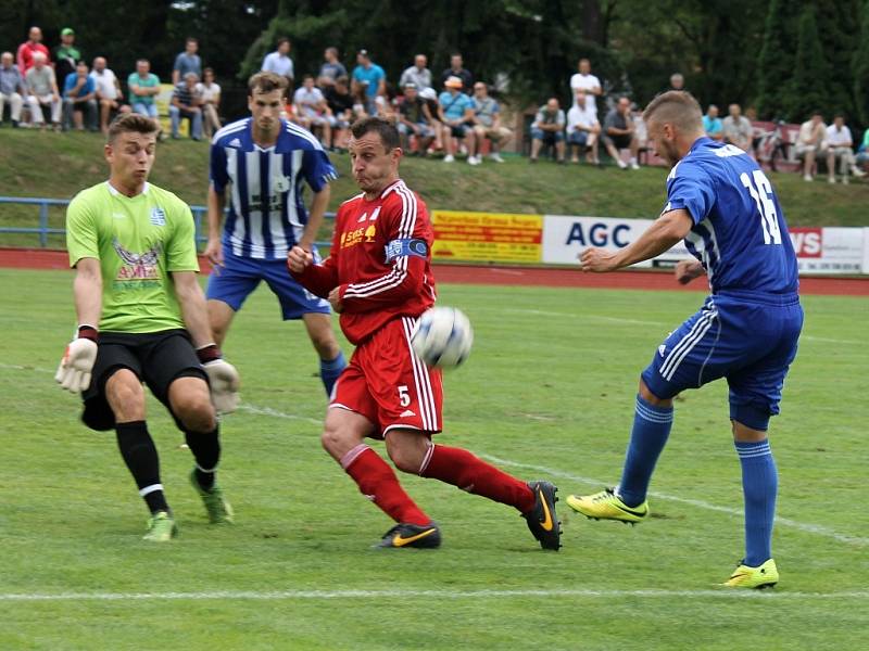 1. kolo ČFL: Jiskra Domažlice A - Slavoj Vyšehrad 2:0 (1:0).