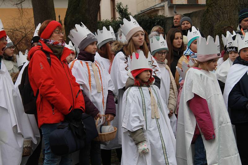 Zahájení tříkrálových sbírek ve Kdyni a Domažlicích.