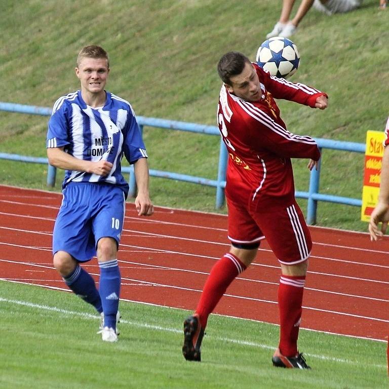 1. kolo ČFL: Jiskra Domažlice A - Slavoj Vyšehrad 2:0 (1:0).