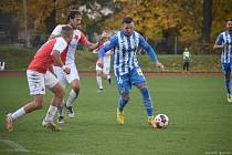 Zkušený fotbalista Petr Došlý (na archivním snímku ze zápasu s béčkem Slavie) dal v posledních třech zápasech šest gólů. V sobotu se proti pražské Admiře blýskl hattrickem.