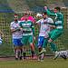 22. kolo FORTUNA ČFL, skupina A: TJ Jiskra Domažlice (na snímku fotbalisté v modrobílých dresech) - Bohemians Praha 1905 B 2:0.