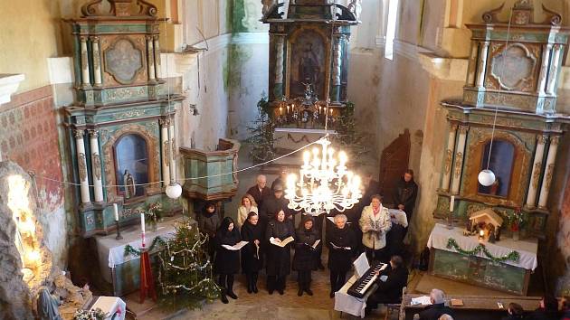 Z benefičního koncertu v kostele sv. Václava v Hoře Svatého Václava.