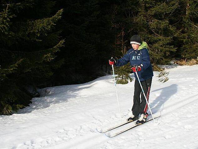 Z lyžařského kurzu mrákovských školáků.