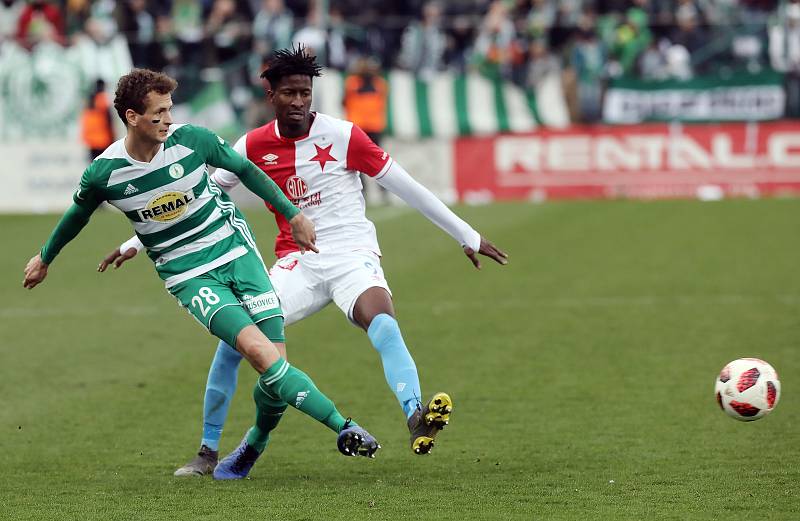 Zápas fotbalové Fortuna ligy mezi Bohemians a Slavii v Ďolíčku.