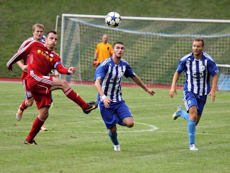 1. kolo ČFL: Jiskra Domažlice A - Slavoj Vyšehrad 2:0 (1:0).