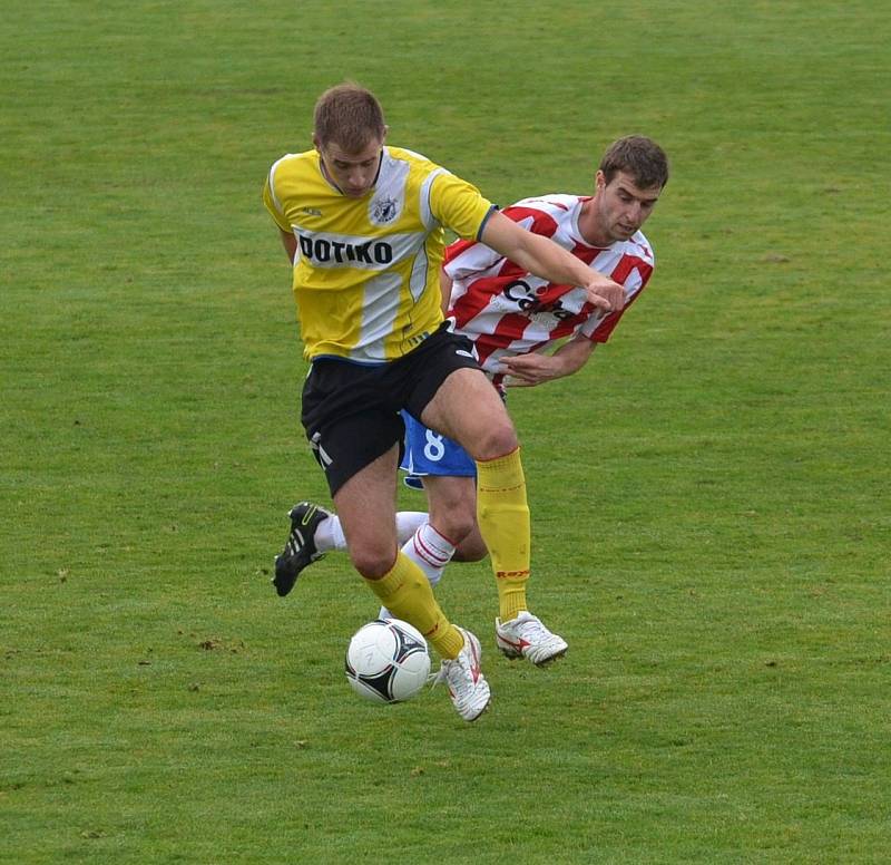 Z utkání fotbalistů Jiskry Domažlice v Písku.