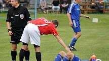 Z chodského derby mezi fotbalisty Sokol Postřekov a Spartak Klenčí.   