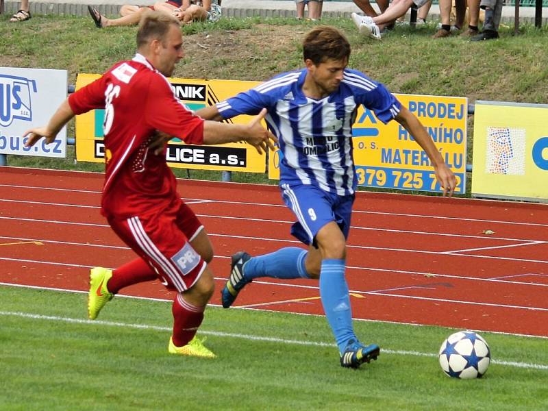 1. kolo ČFL: Jiskra Domažlice A - Slavoj Vyšehrad 2:0 (1:0).