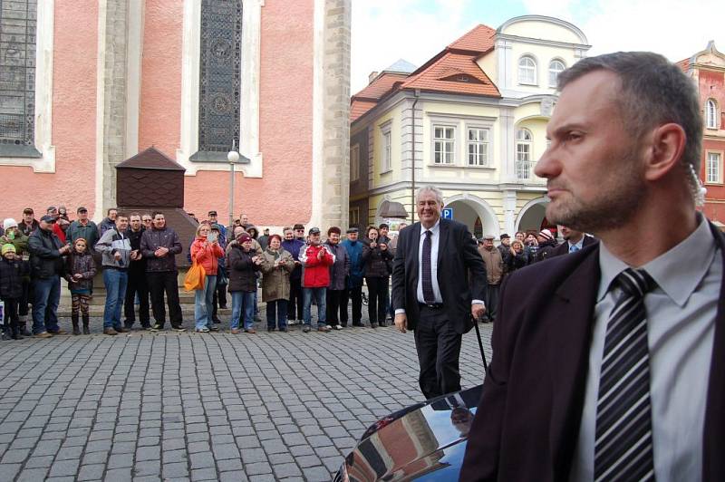 Prezident Miloš Zeman v Domažlicích.