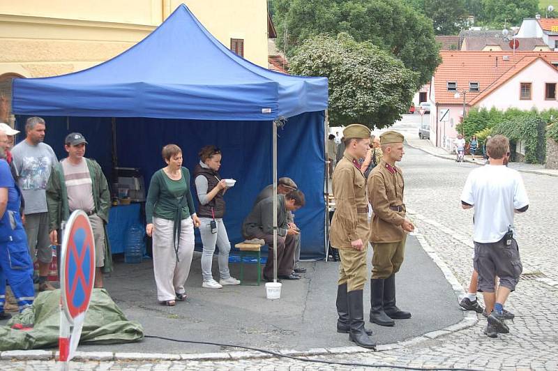 Z natáčení ruského filmu Spolu v Domažlicích, 13. července 2011.