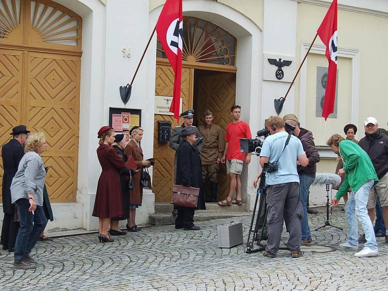 Z natáčení ruského filmu Spolu v Domažlicích, 13. července 2011.