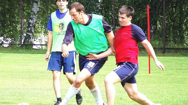 Jindřich Franek (uprostřed) na soustředění SV Bernried v Klenčí pod Čerchovem.