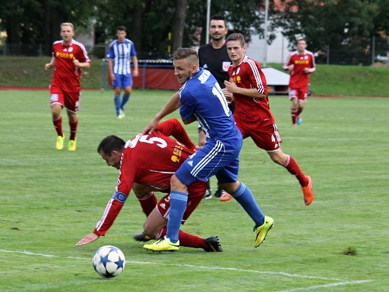 1. kolo ČFL: Jiskra Domažlice A - Slavoj Vyšehrad 2:0 (1:0).