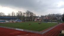 Stadion Střelnice po prvním utkání šampionátu.