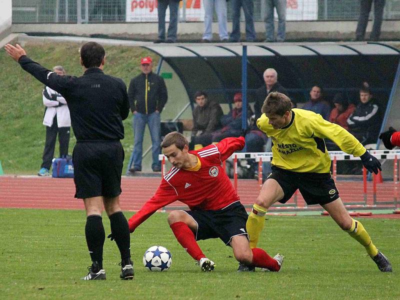 Z utkání fotbalistů Jiskry Domažlice a MFK Chrudim.