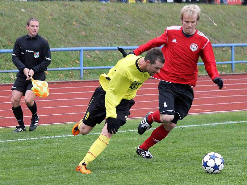 Z utkání fotbalistů Jiskry Domažlice a MFK Chrudim.