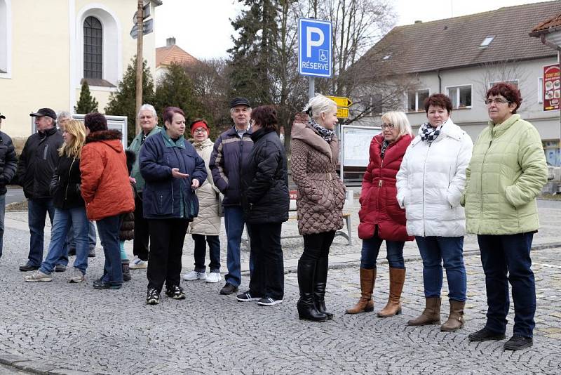 Prezident Miloš Zeman na radnici v Holýšově.