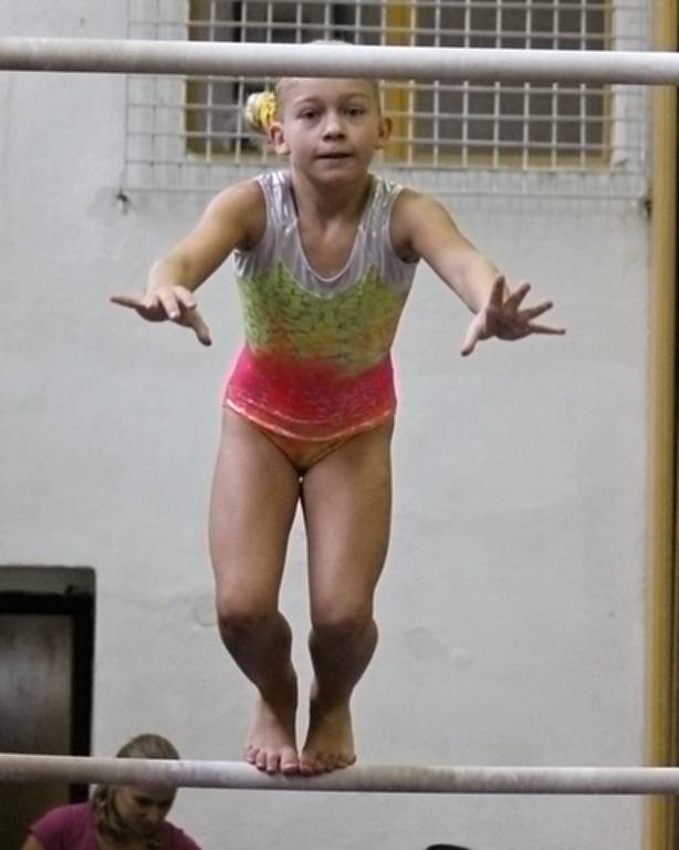 Ze závodu O cenu Chodska ve sportovní gymnastice.