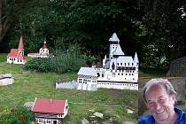 Alois Kubálek si čas v důchodu krátí tím, že staví miniatury hradů.