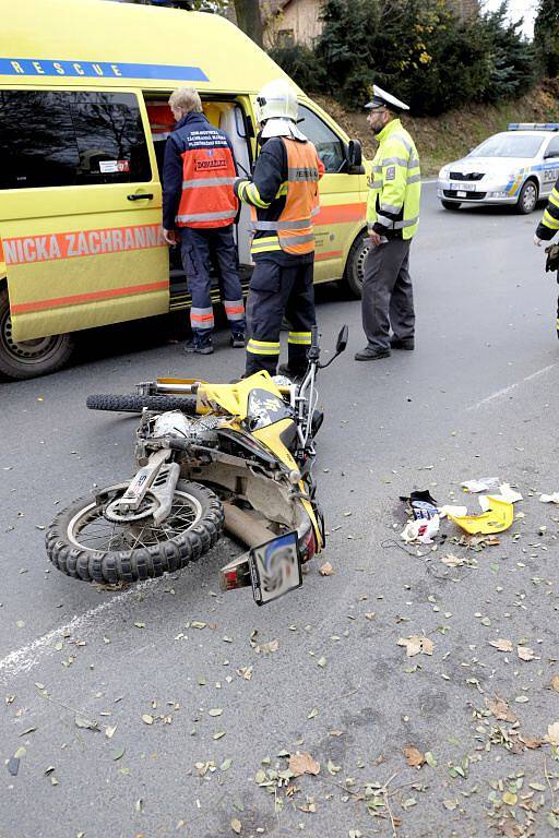 Nehoda v Mánesově ulici v Domažlicích.