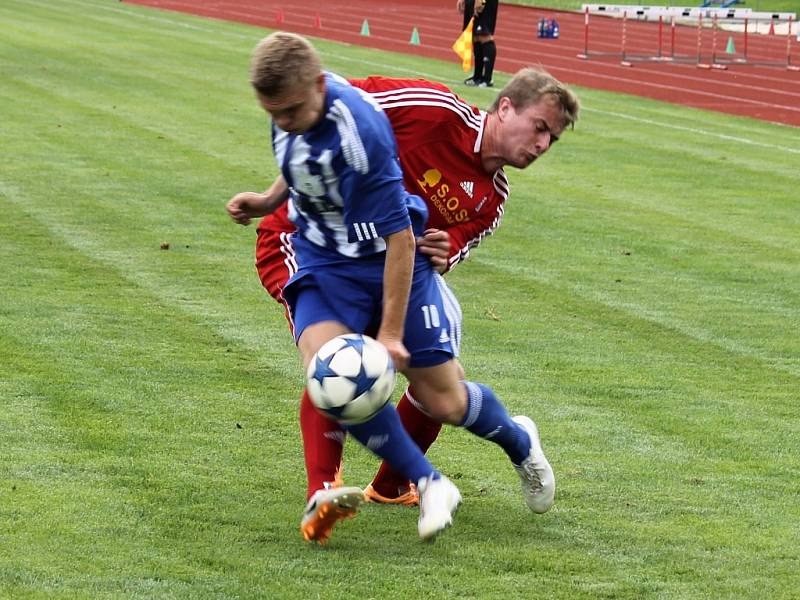 1. kolo ČFL: Jiskra Domažlice A - Slavoj Vyšehrad 2:0 (1:0).