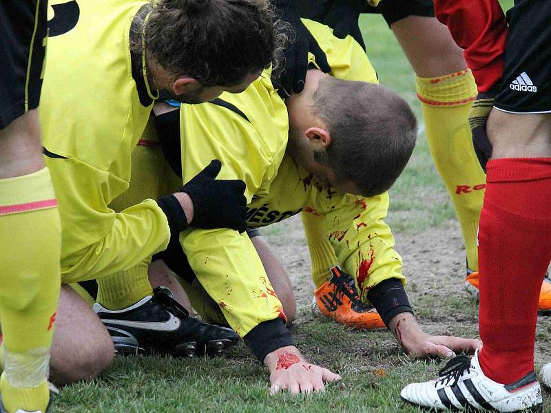 Z utkání fotbalistů Jiskry Domažlice s MFK Chrudim.