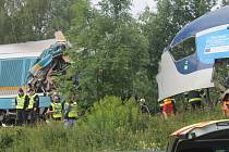 Tragická srážka vlaků v srpnu 2021 u obce Milavče mezi Domažlicemi a Blížejovem. Tři lidé nehodu nepřežili.