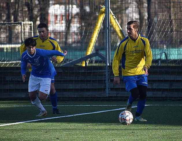 Přípravný zápas: TJ Jiskra Domažlice B (modří) - Slavoj Koloveč 7:0.