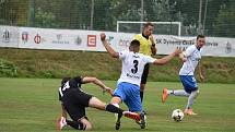 3. kolo FORTUNA ČFL A: Dynamo České Budějovice B - TJ Jiskra Domažlice (hráči v bílých dresech) 0:1 (0:1).