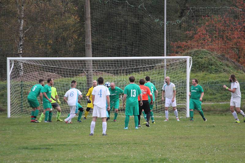 Sokol Babylon (v bílém) - Sokol Luženice (v zeleném) 0:1 (0:1).