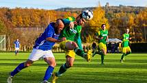 Fotbalisté TJ START Tlumačov (na snímku fotbalisté v zelených dresech).