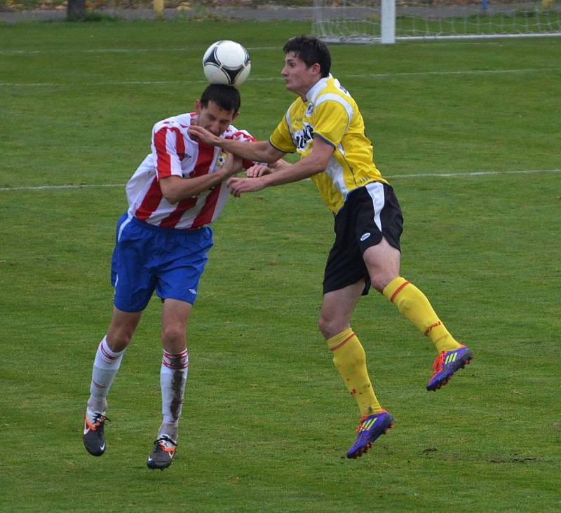 Z utkání fotbalistů Jiskry Domažlice v Písku.