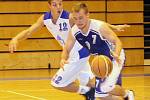 Z pohárového utkání basketbalistů Jiskry Domažlice s BK Kladno.