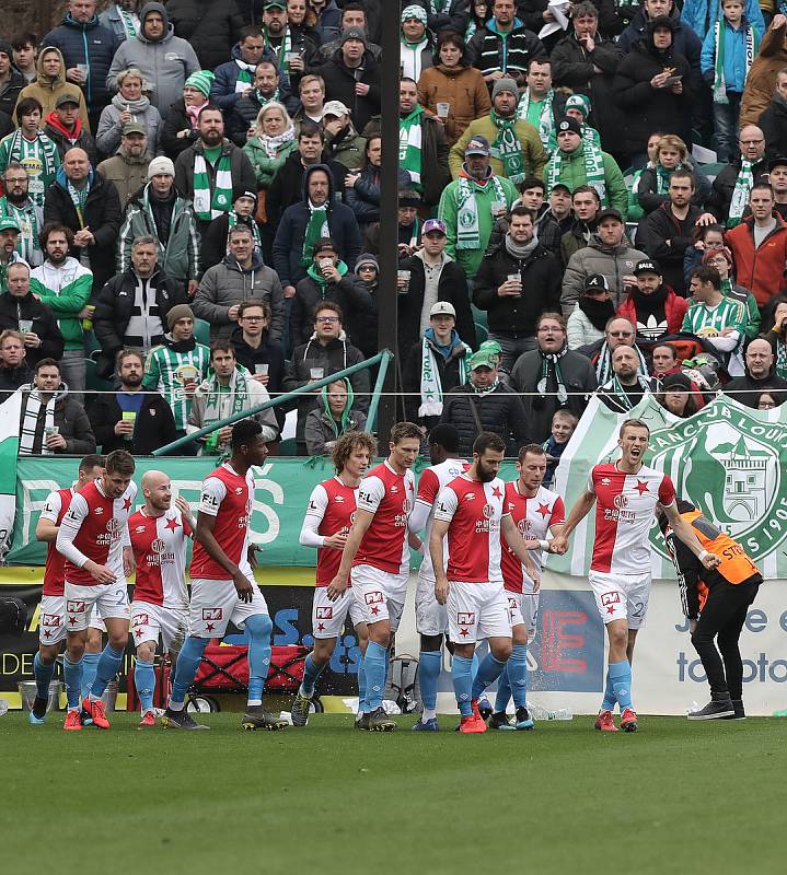 Zápas fotbalové Fortuna ligy mezi Bohemians a Slavii v Ďolíčku.